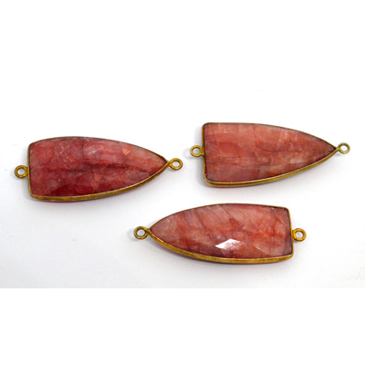 Vermeil Ruby Dyed Connector 38x18mm EACH PIECE