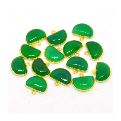 Vermeil Green Onyx Connector 17x15mm EACH PIECE