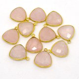 Vermeil Rose Quartz Pendant 19x16mm EACH PIECE-beads incl pearls-Beadthemup