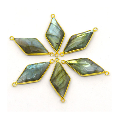 Vermeil Labradorite Connector 33x15mm EACH PIECE