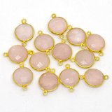 Vermeil Rose Quartz Connector 20x16mm EACH PIECE-beads incl pearls-Beadthemup