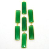Vermeil Green Onyx Pendant 36x10mm EACH PIECE-beads incl pearls-Beadthemup