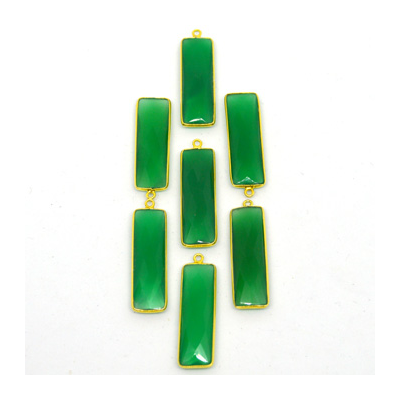 Vermeil Green Onyx Pendant 36x10mm EACH PIECE