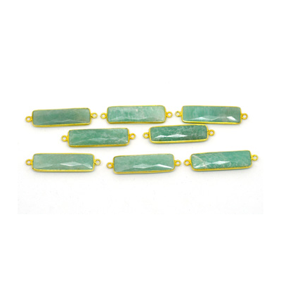 Vermeil Amazonite  Connector 40x11mm EACH PIECE