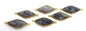 Vermeil Sapphire Dyed Connector 32x14mm EACH PIECE-beads incl pearls-Beadthemup