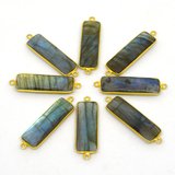 Vermeil Labradorite Connector 38x11mm EACH PIECE-beads incl pearls-Beadthemup