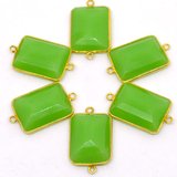Vermeil Chalcedony Connector 28x12mm EACH PIECE-beads incl pearls-Beadthemup