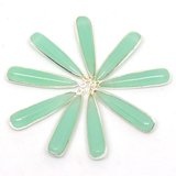 Sterling Silver Chalcedony Pendant 35x9mm EACH PIECE-beads incl pearls-Beadthemup