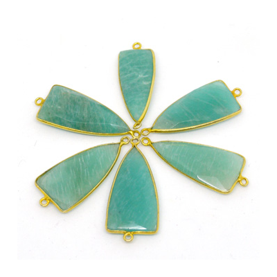 Vermeil Amazonite Connector 39x16mm EACH PIECE