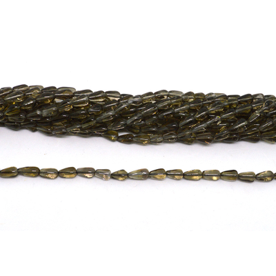 Smokey Quartz Polished Tear drop approx. 9x4mm 42 beads