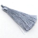 Tassel 75mm Grey EACH-tassels-Beadthemup