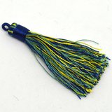 Tassel 75mm Blue Green Multi Colour EACH-tassels-Beadthemup