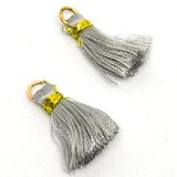 Tassel 25mm Grey incl Ring 2 pack-tassels-Beadthemup