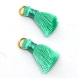 Tassel 25mm Light Teal incl Ring 2 pack-tassels-Beadthemup