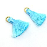 Tassel 25mm Aqua incl Ring 2 pack-tassels-Beadthemup