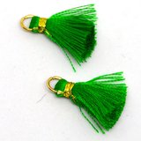 Tassel 25mm Green incl Ring 2 pack-tassels-Beadthemup