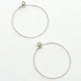 Sterling Silver Rhodium plate beadable Hoop 35mm pair-findings-Beadthemup
