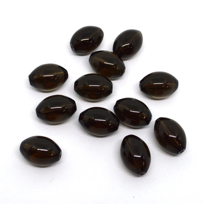 Smokey Quartz Dark Polished Olive 18x12mm Bead