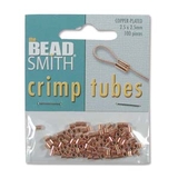 Copper plate Base Metal Crimp 2.5mm Large approx 100 pieces-findings-Beadthemup