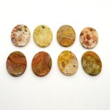 Jasper Polished Flat Oval 40x30mm Bead-beads incl pearls-Beadthemup