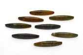 Green Jasper 3 sided Polished Olive 60x10mm Bead-beads incl pearls-Beadthemup