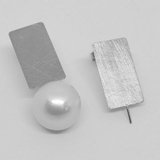 Sterling Silver MATT Stud Earring with pin 11x20mm PAIR-findings-Beadthemup