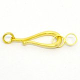 Vermeil MATT Clasp Hook 29x14mm-findings-Beadthemup