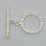 Sterling Silver Toggle flat beaten 17mm ring 1 pack