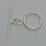 Sterling Silver Toggle brushed 17mm ring 1 pack
