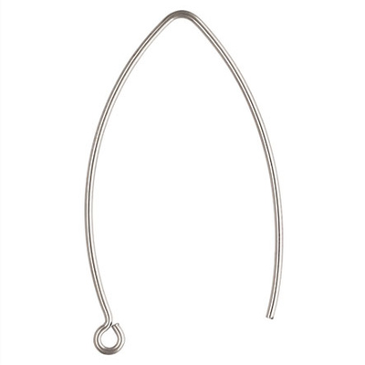 Sterling Silver Earwire sheppard 32mm 0.76mm thick pair