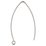 Sterling Silver Earwire sheppard 32mm 0.76mm thick pair