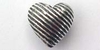 Sterling Silver Bead Heart 8mm Diagonal stripe-findings-Beadthemup