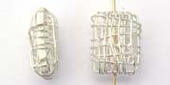 Sterling Silver Bead Rectangle flat16x12mm Wire 2 pack-findings-Beadthemup