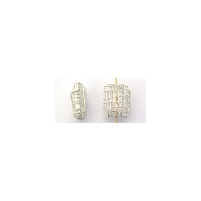 Sterling Silver Bead Rectangle flat16x12mm Wire 2 pack