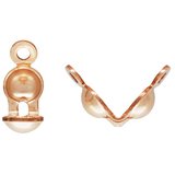 14k ROSE Gold filled Clamshell Bead Tip w/2 Rings 10 pack-findings-Beadthemup