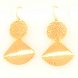 Woven Circle Fan Gold Earrings-jewellery-Beadthemup