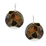 Gold and Silver Leaf Circle Earrings-jewellery-Beadthemup