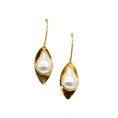 Pearl Elipse gold Earrings