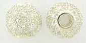 Sterling Silver Bead Round CZ 12mm 4mm hole-findings-Beadthemup