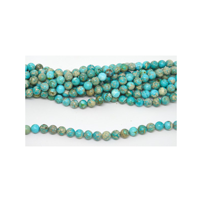 Imperial Jasper Dyed Blue pol.Round 10mm 40 beads