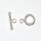 Silver Plate base Clasp Toggle 12mm 4 pack-findings-Beadthemup