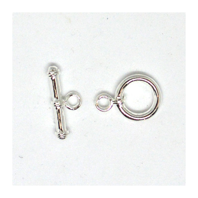 Silver Plate base Clasp Toggle 12mm 4 pack