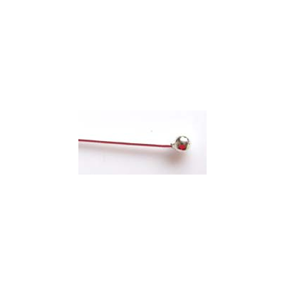 Sterling Silver Headpin 0.5x50mm 1.5mm ball 50 pack made in india