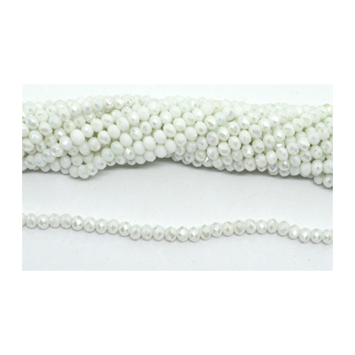 Chinese Crystal White AB 6x4mm strand 88 beads