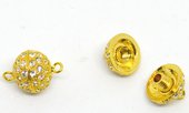Plated Brass Gold CZ clasp SCREW 14mm EACH-findings-Beadthemup