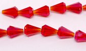 Chinese Crystal Teardrop 9x13mm Red AB 10 pack-beads incl pearls-Beadthemup