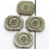 Base Metal Bead Rectangel 22x19mm 4 pack-findings-Beadthemup