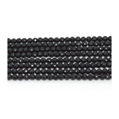 Black Spinel Faceted Round 4mm strand 98 beads