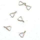 Sterling Silver Rhodium plate bail briolitte/pinch 6 pack-findings-Beadthemup