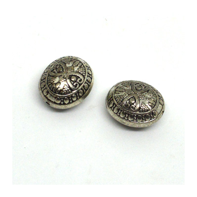 Base Metal Bead 20mm Carved 2pk